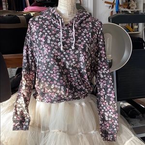floral print pullover hoodie